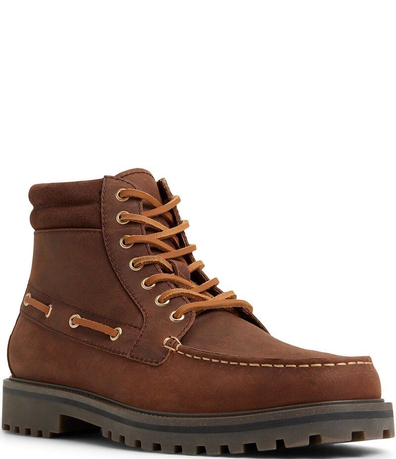 アルド メンズ シューズ ブーツ・レインブーツ レース レザー ALDO Mens Farrell Leather Lace Up Boots Medium Brown ブラウン