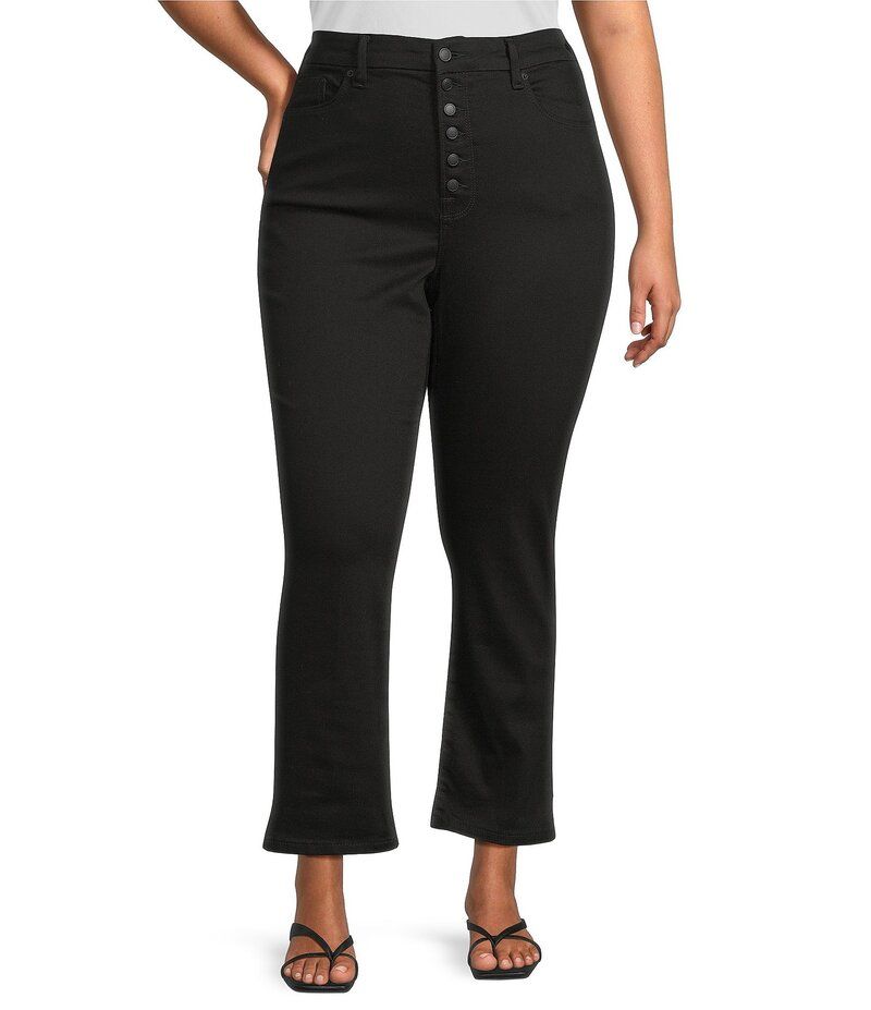 グッドアメリカン レディース ボトムス デニムパンツ プラスサイズ ジーンズ Good American Plus Size Never Fades Good Legs Mid Rise Straight Jeans Black001