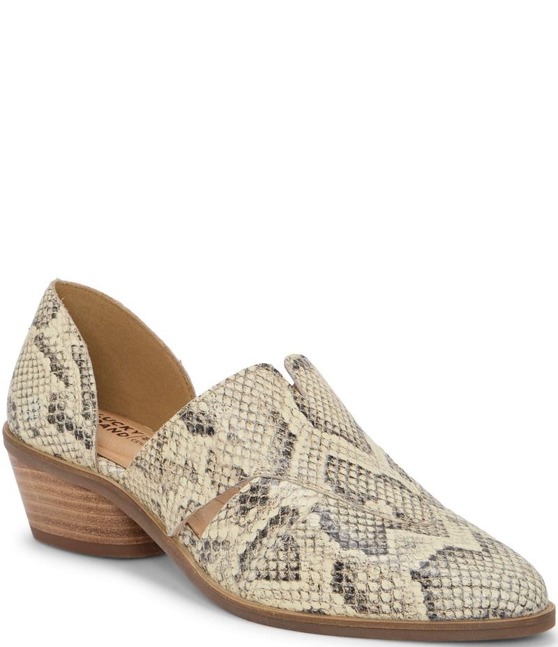 ラッキーブランド レディース シューズ ブーツ・レインブーツ カットアウト プリント レザー Lucky Brand Minnsy Snake Print Leather CutOut Shooties Natural 16,906円