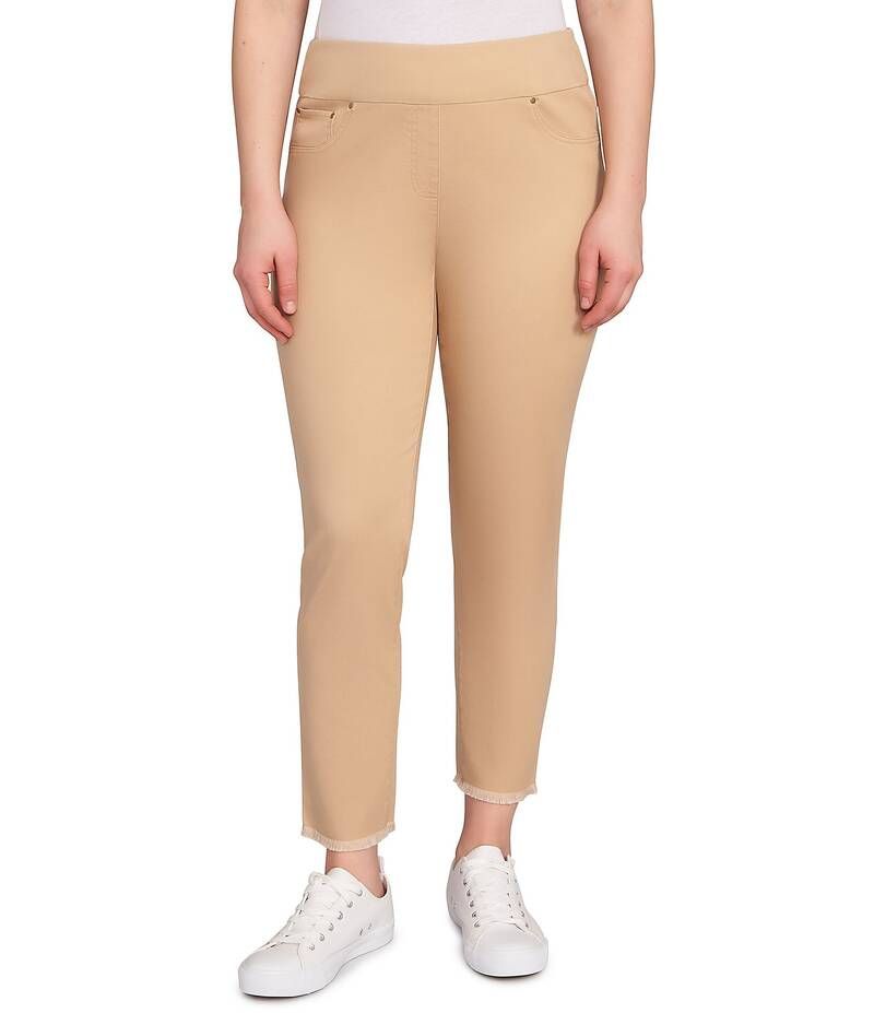 ルビーアールディー レディース ボトムス カジュアルパンツ プチ パンツ アンクル Ruby Rd Petite Size Tencel Lyocell Frayed Hem PullOn Ankle Pants Jute