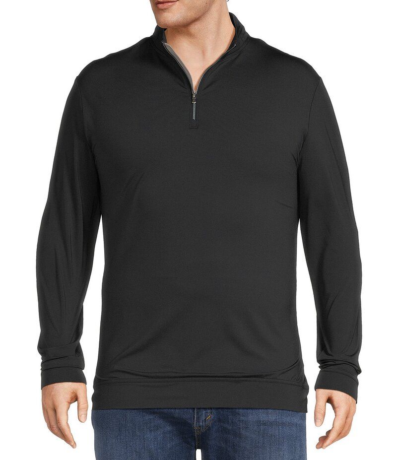 ジョニー オー メンズ アウター パーカー・スウェット トール JohnnieO Big Tall Motion Performance Stretch QuarterZip Pullover Black ブラック