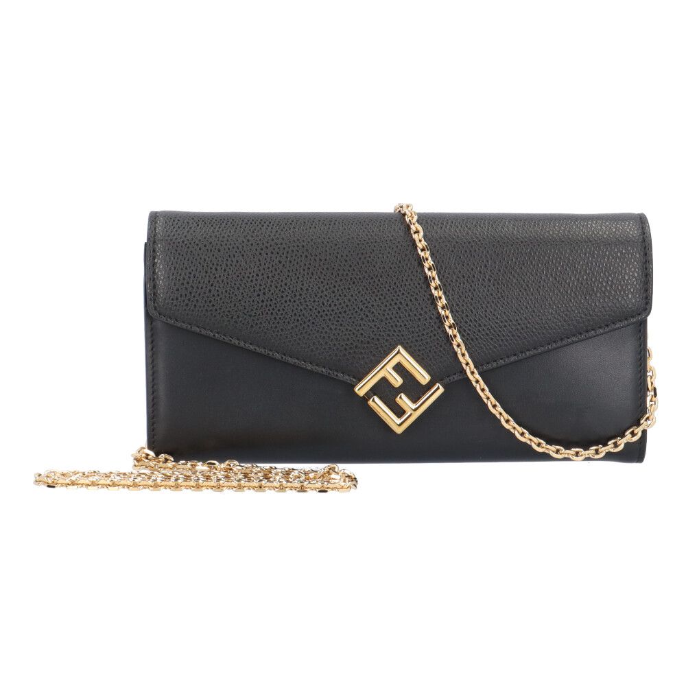フェンディ FFダイヤモンド ショルダーバッグ レザー 8M0365-ALV4 ブラック レディース FENDI 中古 フェンディ