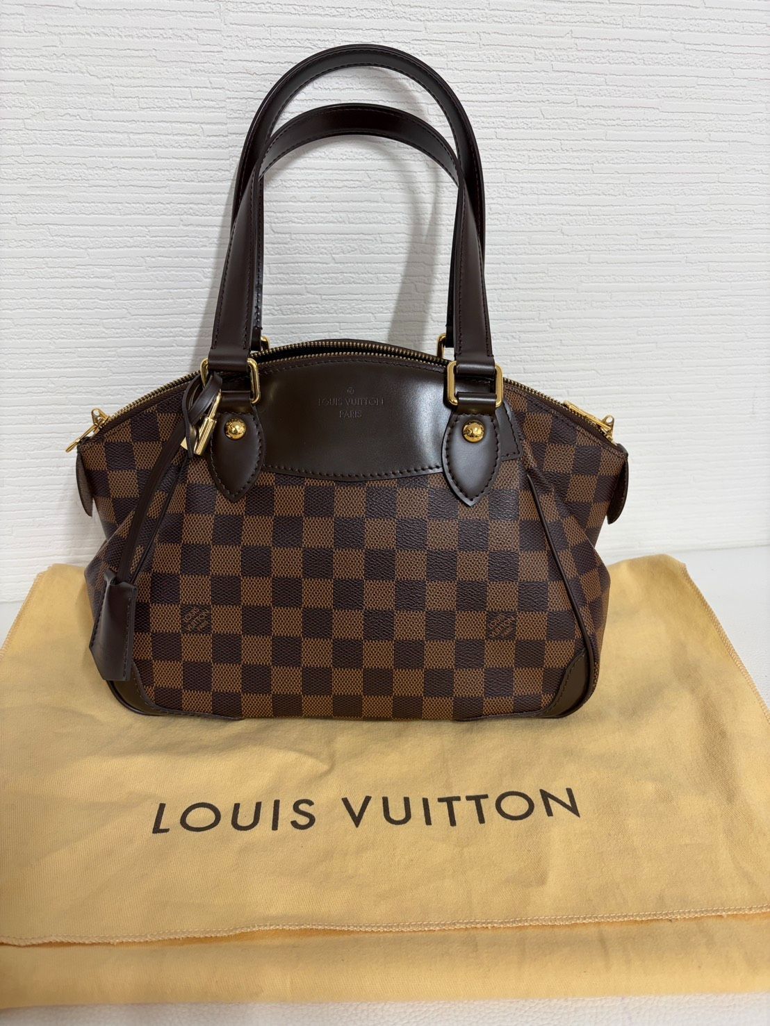 中古美品正規品　ルイヴィトン LOUIS VUITTON ヴェローナPM ダミエ ブラウン ゴールド金具