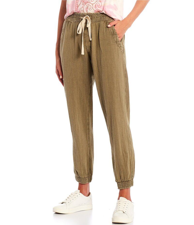 リップカール レディース ボトムス カジュアルパンツ リラックスフィット パンツ Rip Curl Classic Surf Relaxed Fit Textured Canvas Jogger Pants Vetiver