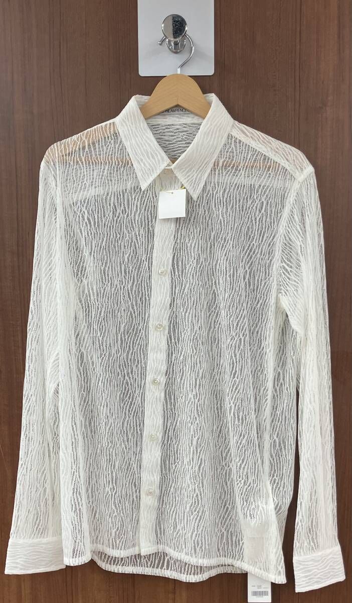 美品／JOHN LAWRENCE SULLIVAN／長袖シャツ／レースシャツ／3A005-0224-03／24SS／ジョン ローレンス サリバン／ホワイト／48
