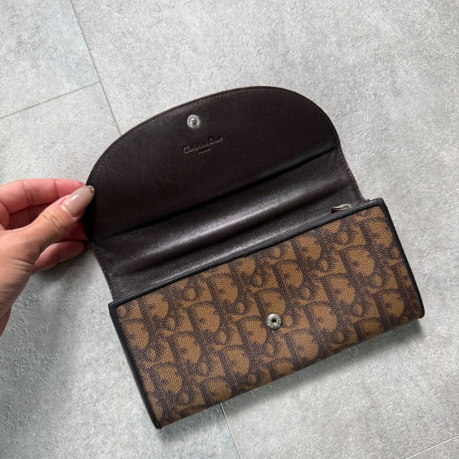 美品✨クリスチャンディオール ハート ロマンティック 長財布 PVC ベージュ Christian Dior クリスチャンディオール ロマンチック 長財布 ハート