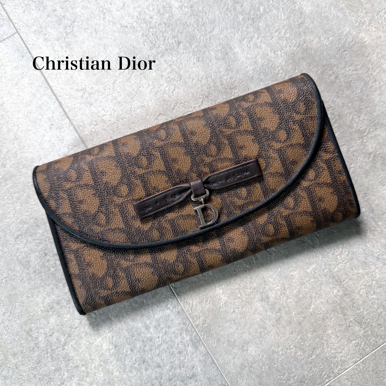 美品✨クリスチャンディオール ハート ロマンティック 長財布 PVC ベージュ Christian Dior クリスチャンディオール ロマンチック 長財布 ハート