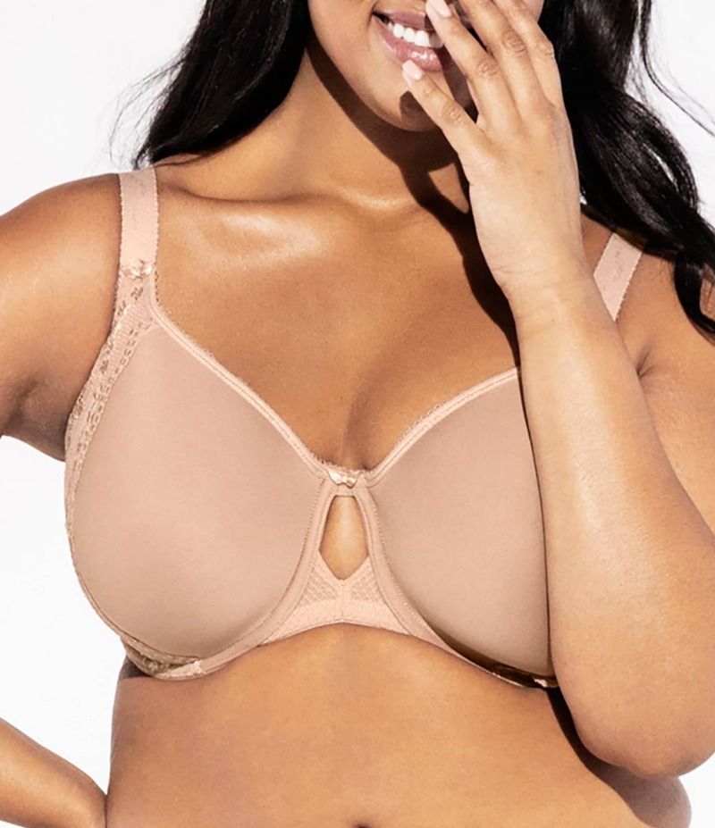 エロミ レディース アンダーウェア ブラジャー Tシャツ Elomi Charley FullBusted Contour UBack Underwire Spacer TShirt Bra Fawn