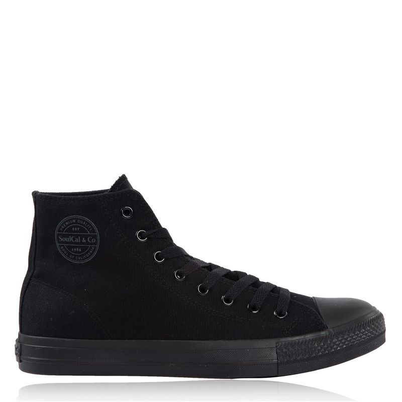 ソウルカル メンズ シューズ スニーカー SoulCal Canvas High Mens Trainers BlackBlack ブラック