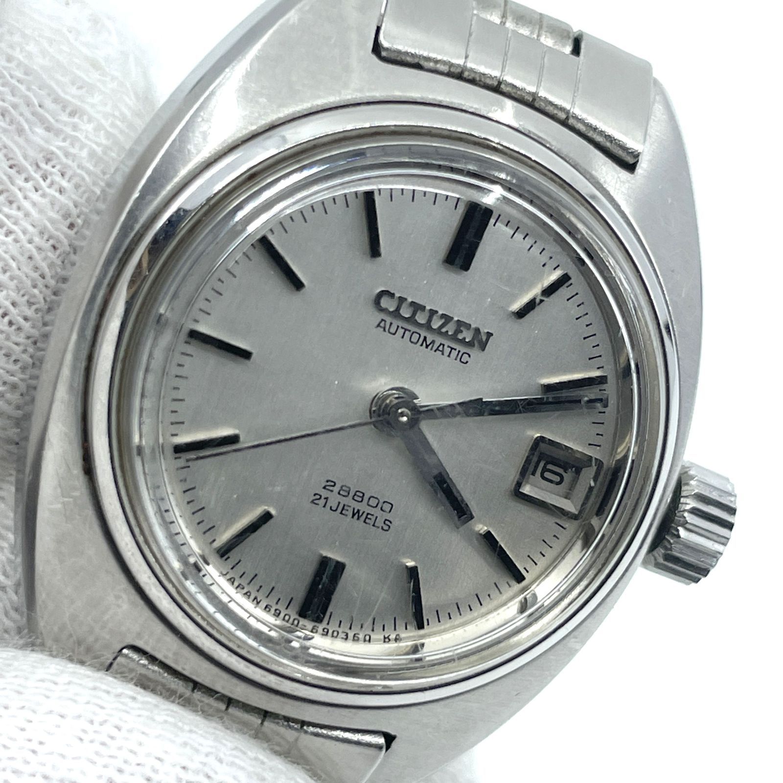 稼働〇　CITIZEN　シチズン　コスモスター V2 腕時計 自動巻き レディース シルバー