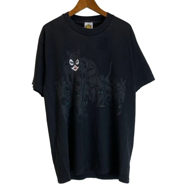 【中古】　BE THERE　Tシャツ　90s vintage　90年代　OLD　(c)1992DC Comics Inc.　半袖　トップス　クルーネック　キャラクター　キャットウーマン　オーバーサイズ　USA製　古着　/7309