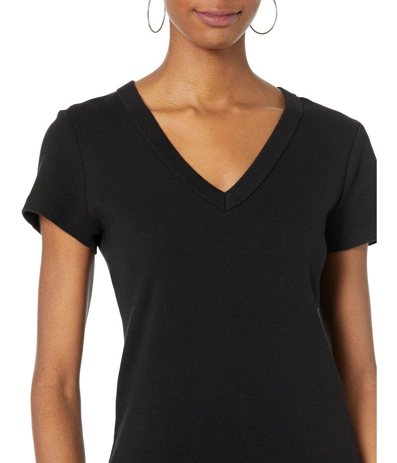 マイケルスターズ レディース トップス シャツ Vネック コットン Michael Stars Nikki 1X1 Cotton Short Sleeve VNeck Tee Black ブラック マイケルスターズ レディース トップス シャツ Vネック コットン Michael Stars Nikki 1X1 Cotton Short Sleeve VNeck Tee Black ブラック