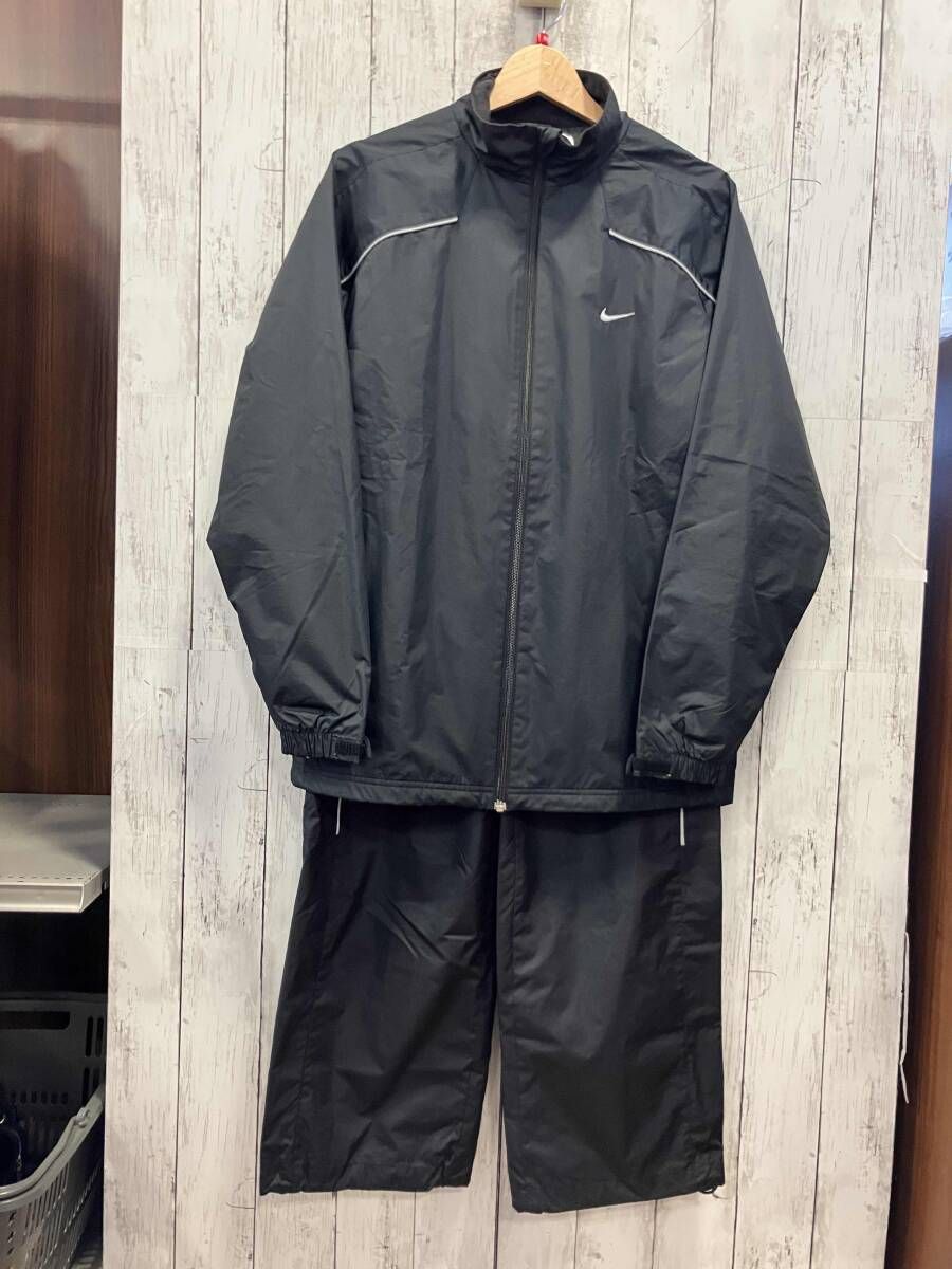 NIKE ナイキ ブラック セットアップ 00s CLIMA FIT 首回り起毛 裏地メッシュ F40207EAG 124908 F40307EAG 124909 ウィンドブレーカー sizeM