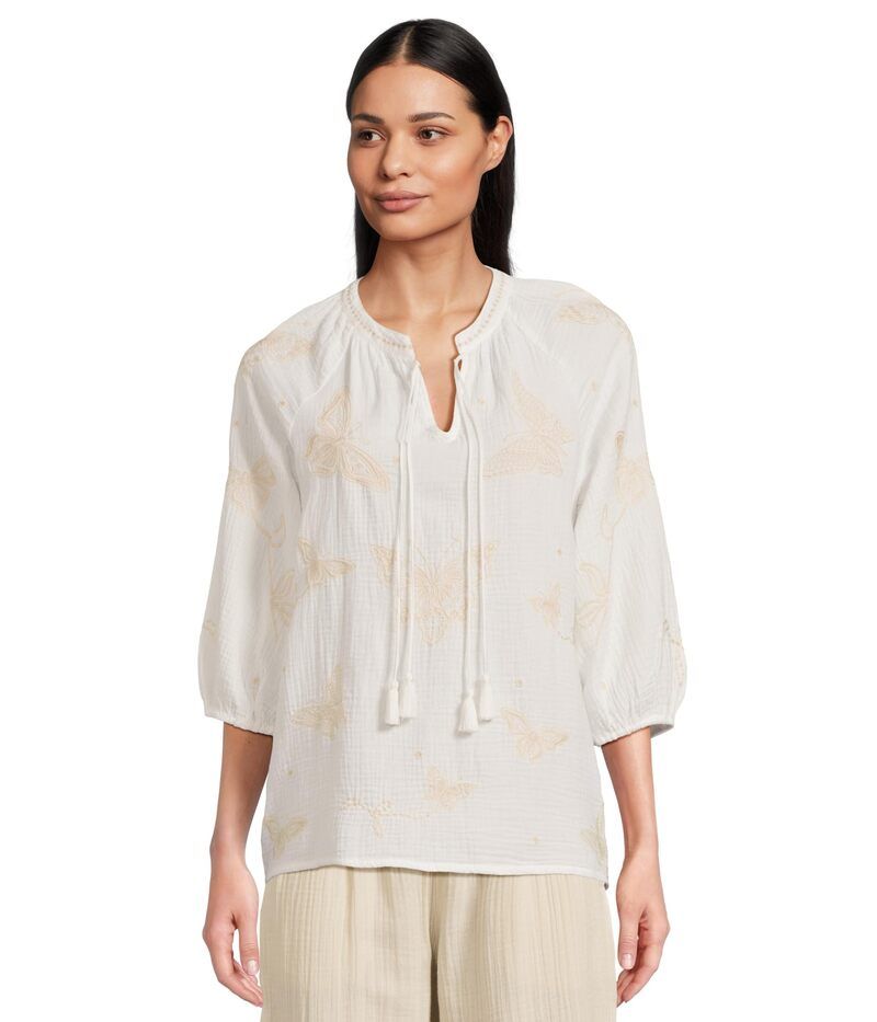 ジョニーワズ レディース トップス シャツ ブラウス Johnny Was Koleen Blouse White ホワイト