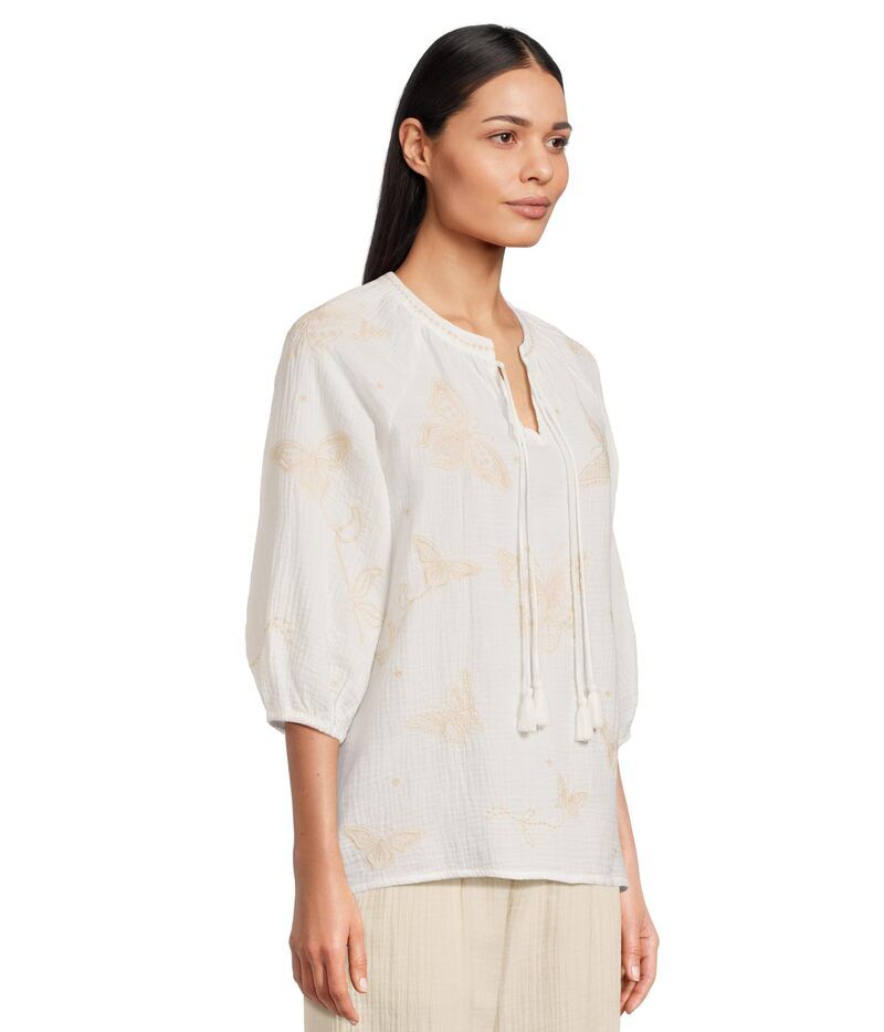 ジョニーワズ レディース トップス シャツ ブラウス Johnny Was Koleen Blouse White ホワイト