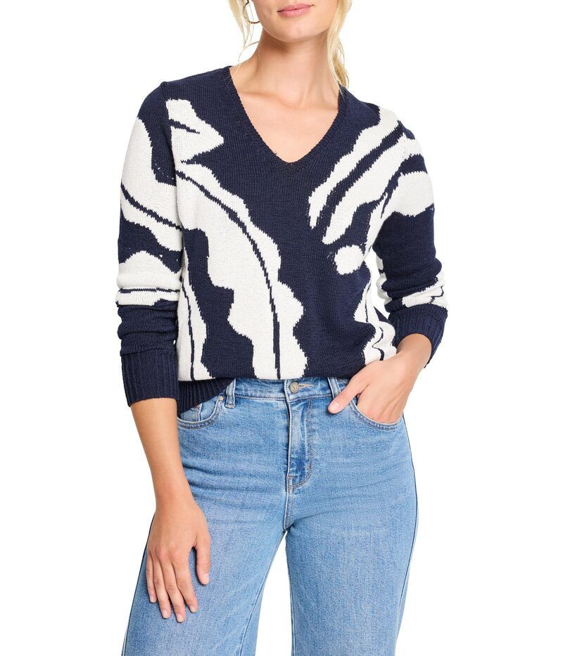 ニックプラスゾーイ レディース アウター ニット・セーター NICZOE Shadow Reef Sweater Indigo Multi インディゴ