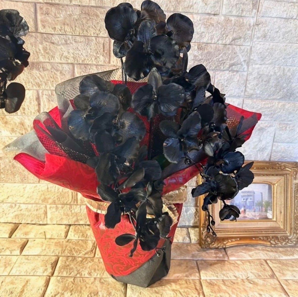 光触媒 人工観葉植物 ウォールグリーン フェイクグリーン ブラック胡蝶