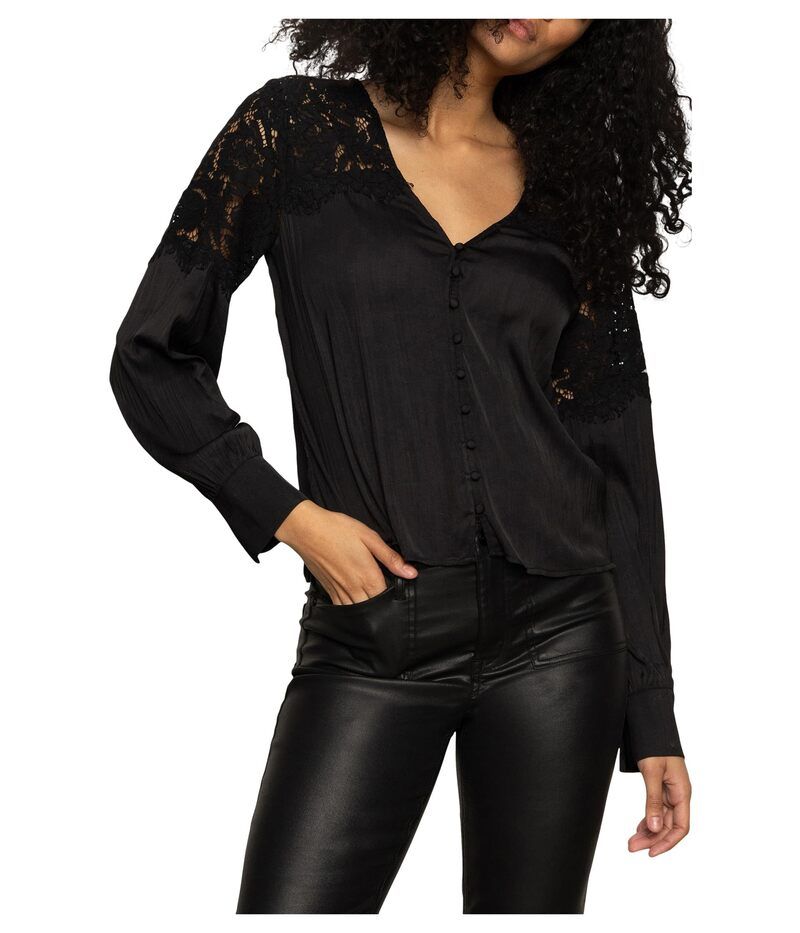 サンクチュアリー レディース トップス シャツ ブラウス Sanctuary Falling Forward Blouse Black ブラック