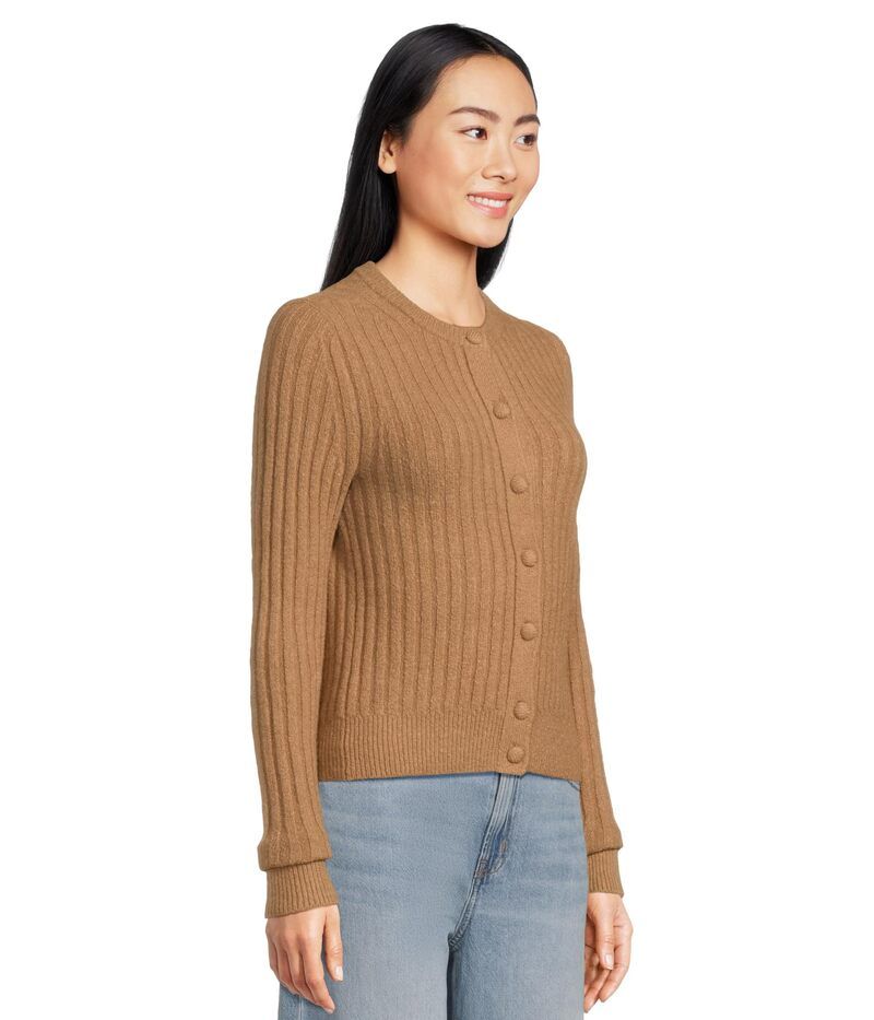 メイドウェル レディース アウター ニット・セーター リブ コットン カーディガン Madewellong Sleeve Cozy Cotton Ribbed Cardigan Heather Caramel ヘザー