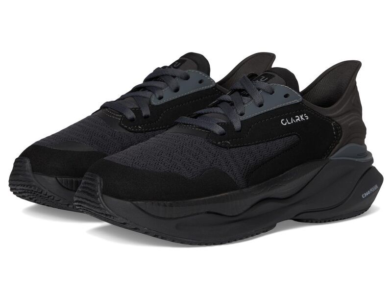 クラークス レディース シューズ スニーカー Clarks Pace Black Textile ブラック