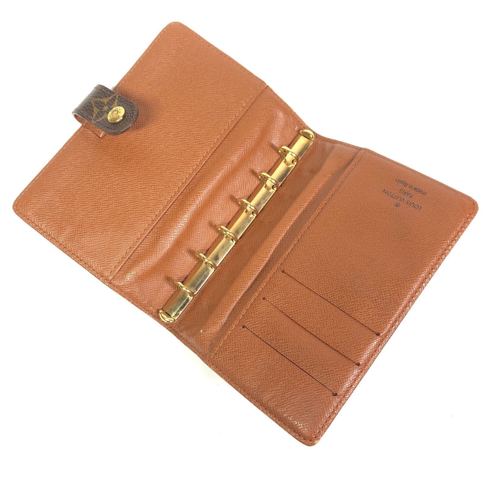【ルイヴィトン】本物 LOUIS VUITTON モノグラム アジェンダPM 手帳カバー 6穴式 R20005 システム手帳 メンズ レディース スペイン製