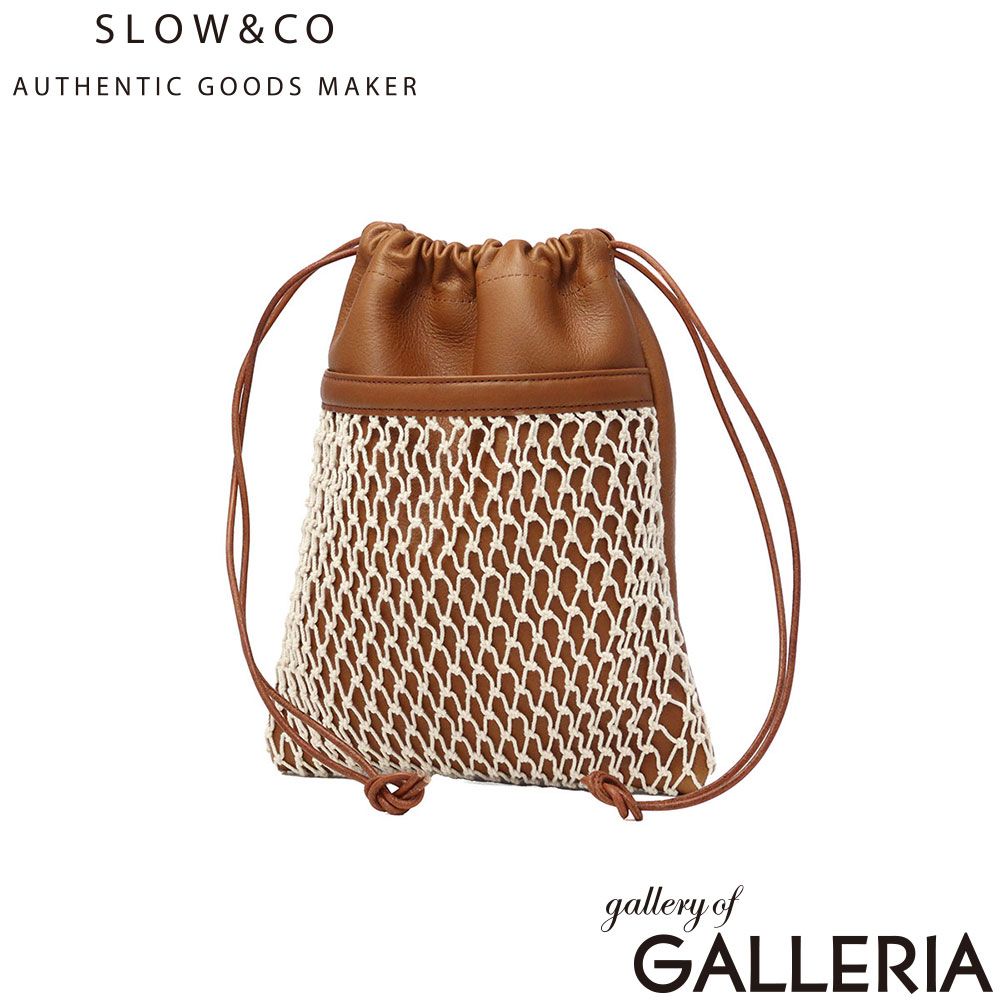 SLOW 巾着バッグ ショルダー スロウ バッグ ブランド 巾着 小さめ 軽量 レザー 革バッグ 日本製 A5 Cb Fishing Bag 858S54R CHOCO