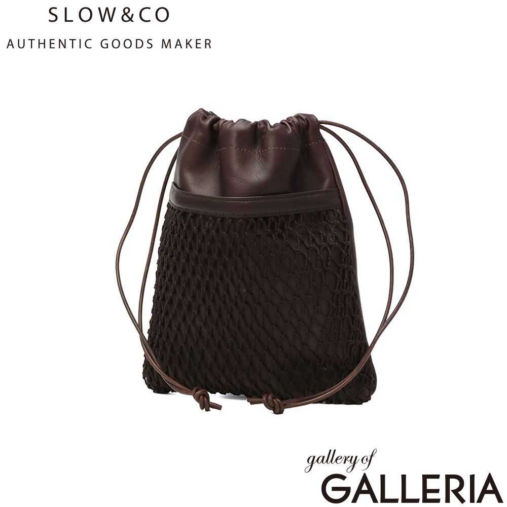 SLOW 巾着バッグ ショルダー スロウ バッグ ブランド 巾着 小さめ 軽量 レザー 革バッグ 日本製 A5 Cb Fishing Bag 858S54R OAK