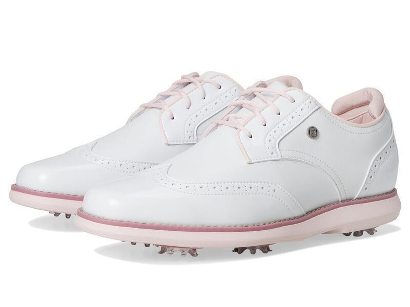 フットジョイ レディース シューズ スニーカー FootJoy Traditionshield Tip Golf Shoes Previouseason WhiteWhitePin ホワイト