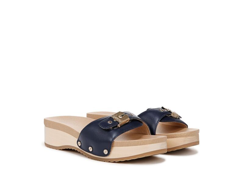 ドクター・ショール レディース シューズ サンダル Dr Scholls Original Too Slide Sandal Navy Blue Leath ネイビー