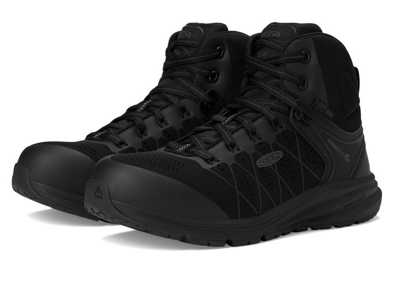 キーン メンズ シューズ ブーツ・レインブーツ KEEN Utility Vista Energy Mid ESD BlackBlack ブラック