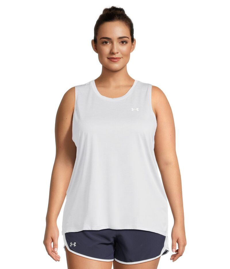 アンダーアーマー レディース トップス シャツ Under Armour Tech Tank Twist Halo GrayWhite ホワイト