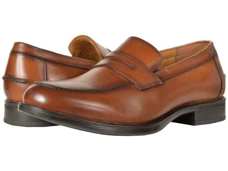 フローシャイム メンズ シューズ スリッポン・ローファー Florsheim Midtown Penny SlipOn Cognac Smooth