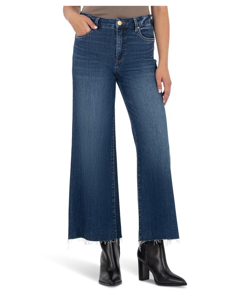 カットフロムザクロス レディース ボトムス デニムパンツ ワイドレッグ KUT from the Kloth Meg HighRise Fab Ab Wide Leg Raw Hem Inexhaustible