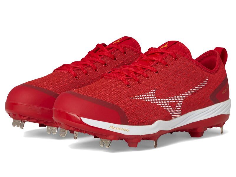 ミズノ メンズ シューズ スニーカー Mizuno Dominant 4 Baseball Cleats RedWhite ホワイト