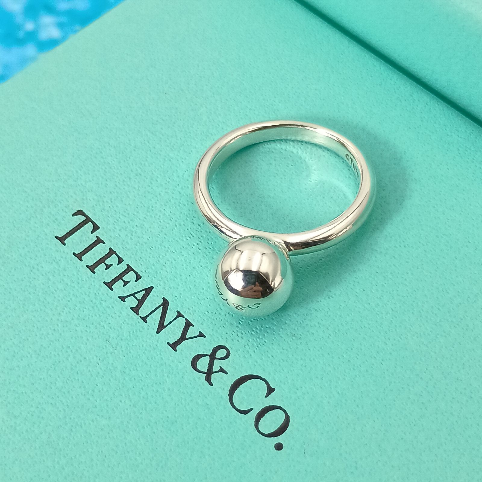 TIFFANY&Co. ティファニー　7号　ハードウェア ボール リング 　指輪　レディース　シルバー925 　AG925 オールドティファニー 箱　保存袋付き