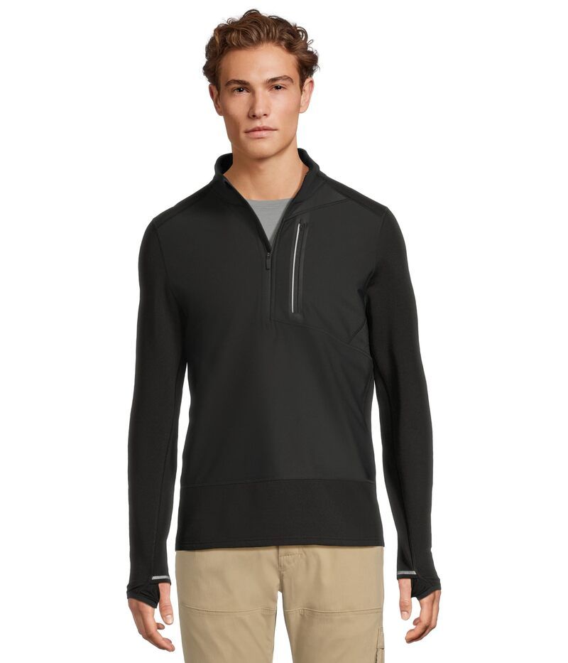 スマートウール メンズ トップス シャツ フリース Smartwool Active Fleece Wind 12 Zip Black ブラック