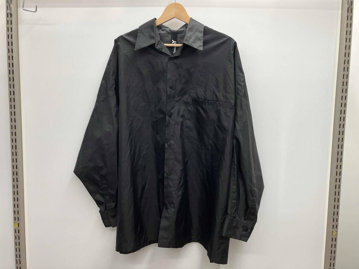 Ground Y グラウンド ワイ dalman logo 長袖シャツ ポリエステル GA-B10-900 Yohji Yamamoto サイズ1 ブラック