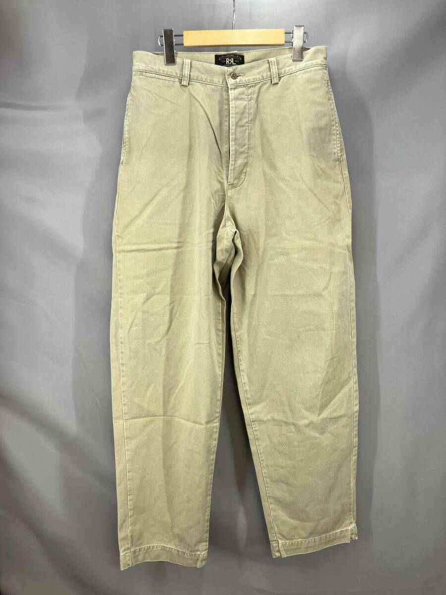 ★ RALPH LAUREN ラルフローレン ダブルアールエル 綿パン WIDE CHINO PANTS ベージュ Sサイズ 通年