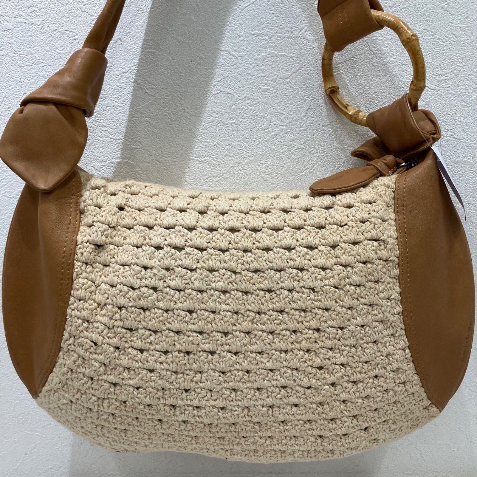 3771 LANCEL ランセル トートバッグ ワンショルダー ベージュ×キャメル 