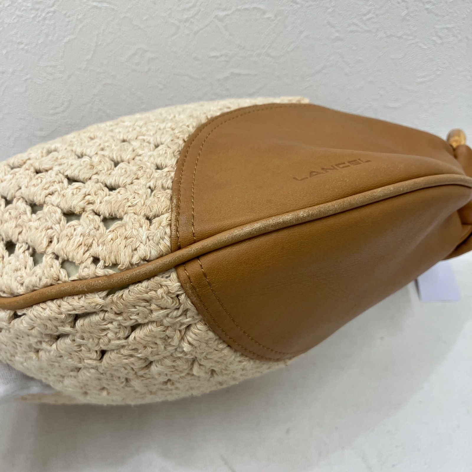 3771 LANCEL ランセル トートバッグ ワンショルダー ベージュ×キャメル 