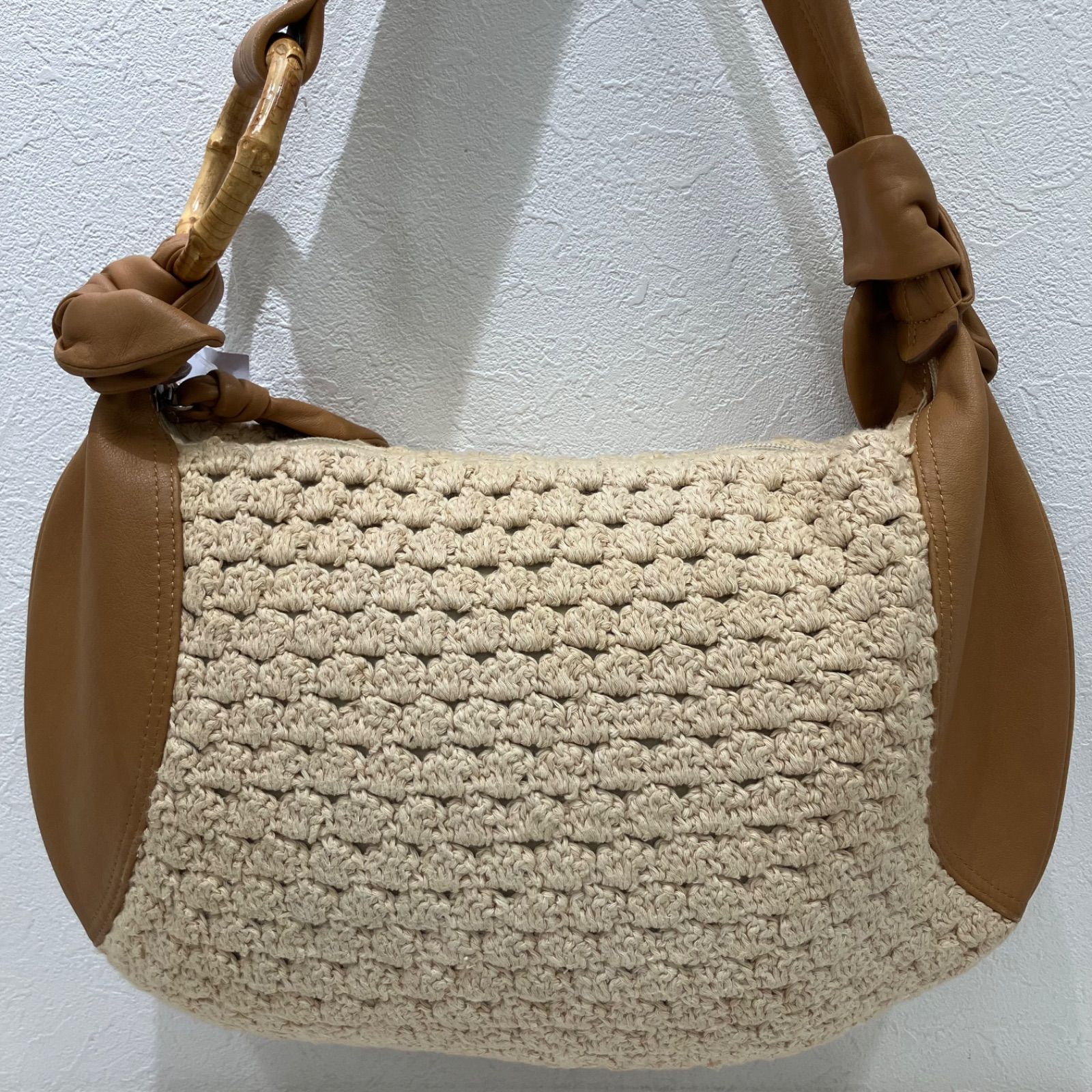 3771 LANCEL ランセル トートバッグ ワンショルダー ベージュ×キャメル 