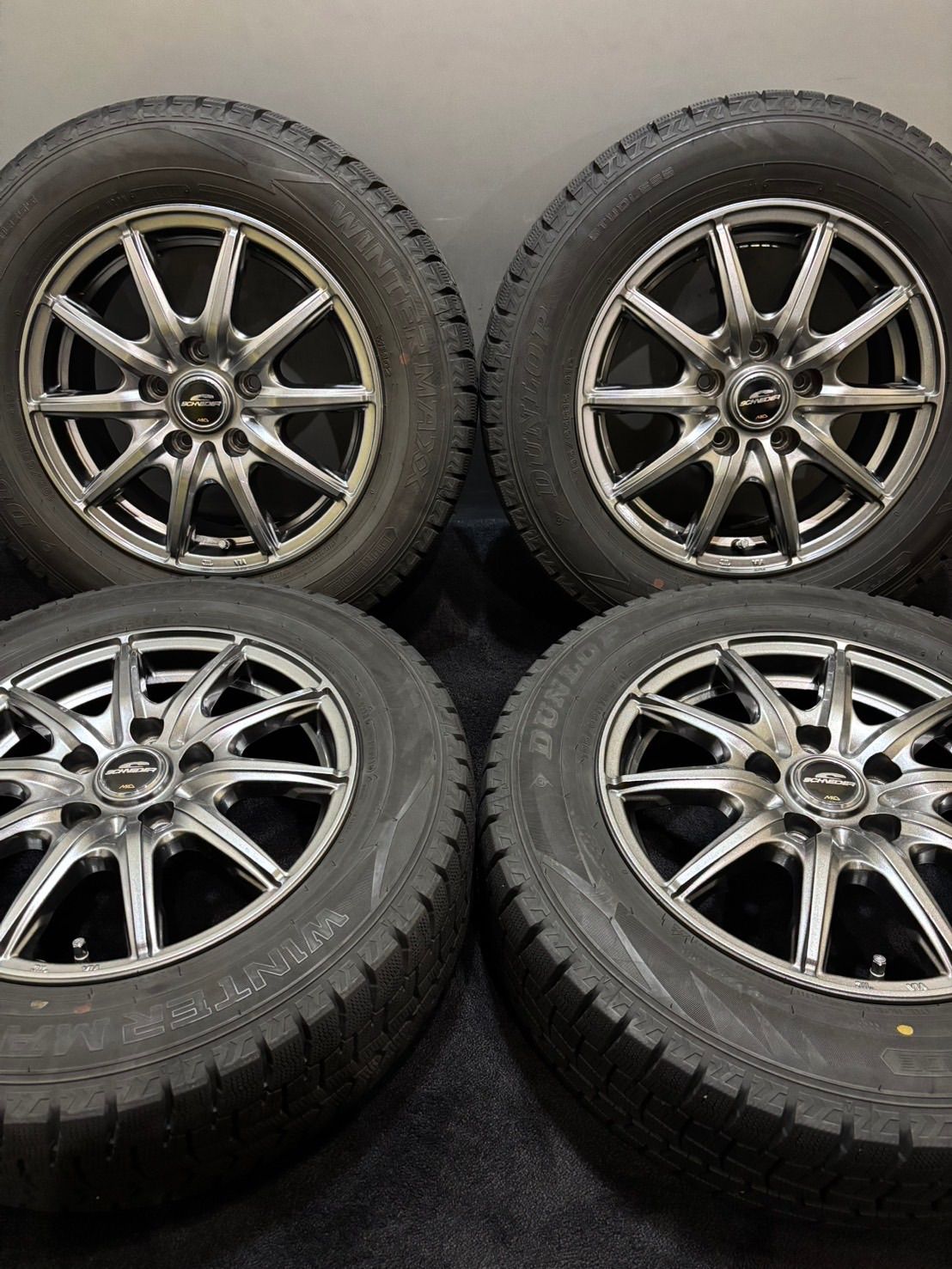 ☆195/65R15 DUNLOP/WINTER MAXX WM02 21年製 SCHNEIDER 15インチ 6J +