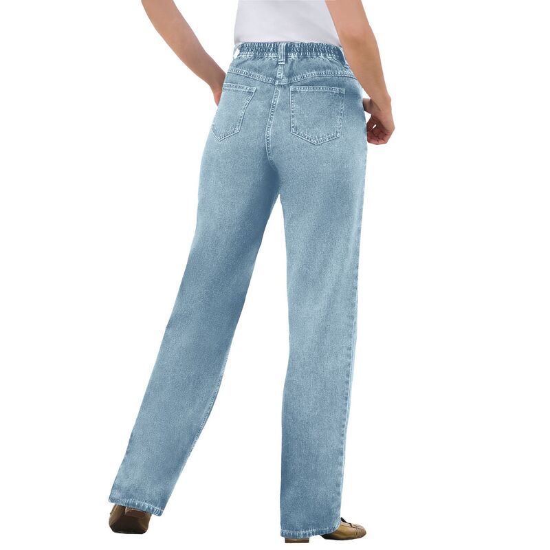 ウーマン ウィズイン レディース ボトムス デニムパンツ プラスサイズ トール コットン ジーンズ Woman Within Plusize Tall Perfect AllCotton BackElastic Denim Jeans Light Stonew