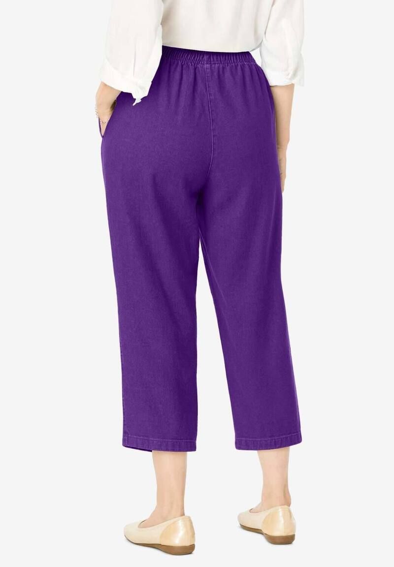 ウーマン ウィズイン レディース ボトムス カジュアルパンツ プラスサイズ プチ コットン デニム キャップ ジーンズ Woman Within Plusize Petite 7Day ElasticWaist PullOn Cotton Denim Capr ウーマン ウィズイン レディース ボトムス カジュアルパンツ プラスサイズ プチ コットン デニム キャップ ジーンズ Woman Within Plusize Petite 7Day ElasticWaist PullOn Cotton Denim Capr