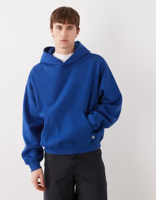 コルージョン メンズ アウター パーカー・スウェット COLLUSION Boxy oversized hoodie BLUE ブルー