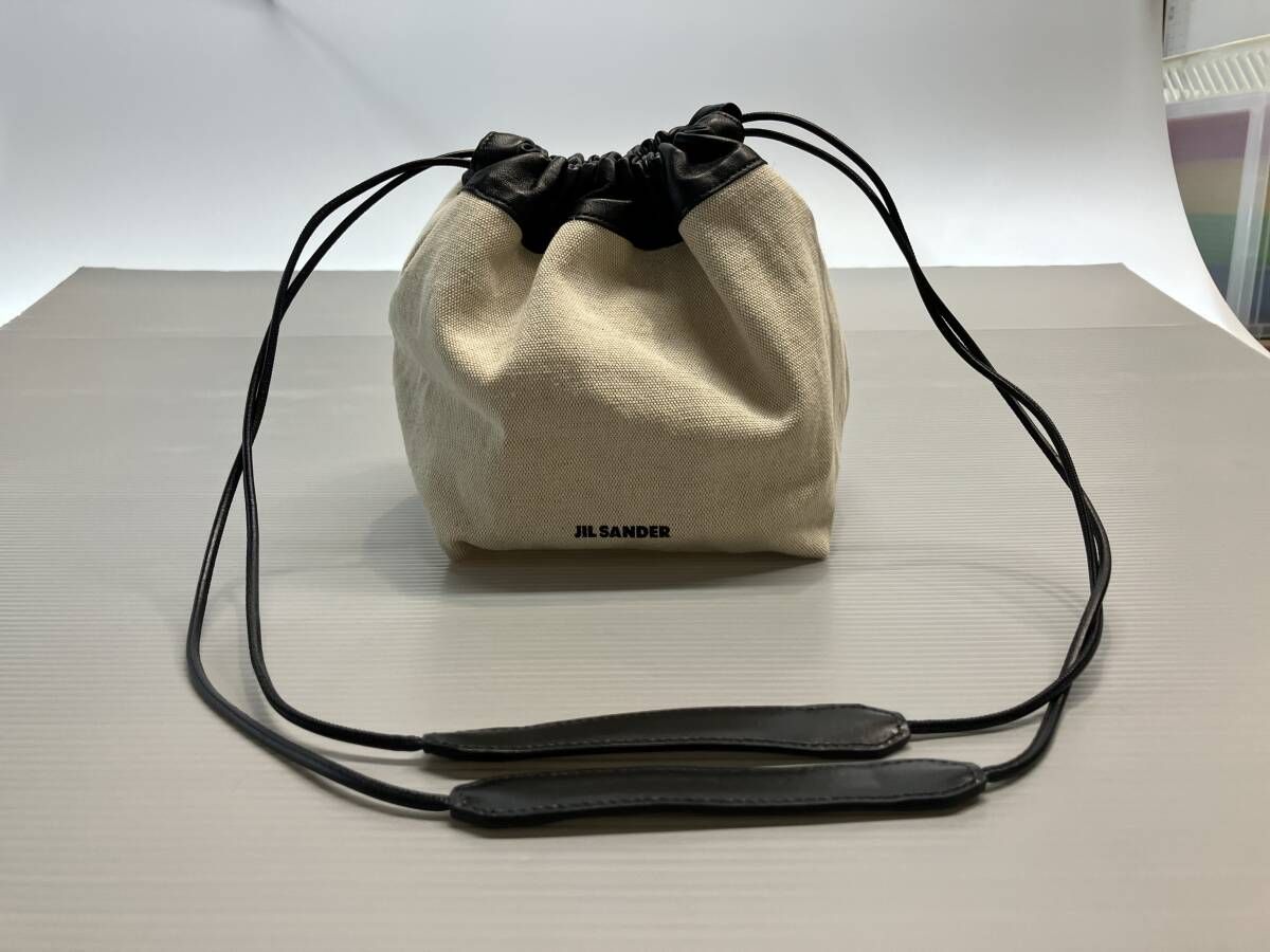 ☆ JIL SANDER ジルサンダー ショルダーバッグ DRAWSTRING CAMBAS BAG 