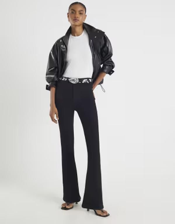 リバーアイランド レディース ボトムス デニムパンツ ジーンズ River Island High rise sculpt flare jeans Black ブラック