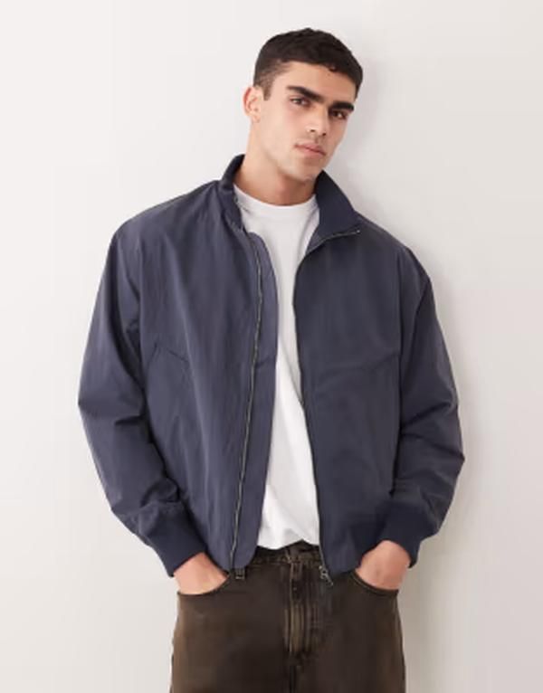 セレクティッド メンズ アウター ジャケット・ブルゾン Selected relaxed bomber jacket Blue nights ブルー