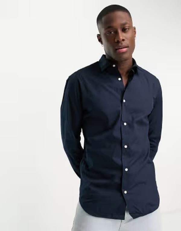ジャック アンド ジョーンズ メンズ トップス シャツ Jack Jones Originalsmart shirt Navy Blazer ネイビー