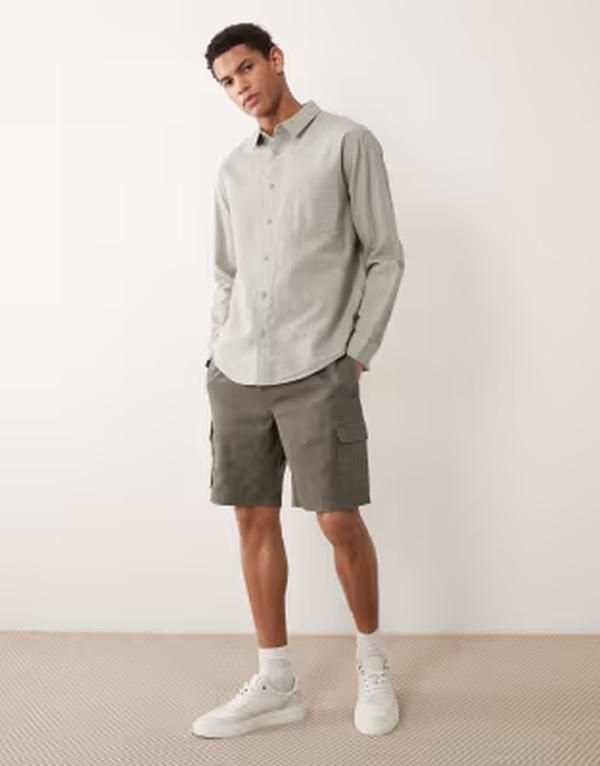 エイソス メンズ ボトムス ハーフパンツ・ショーツ ショートパンツ ASOS DESIGN cargo shorts Khaki カーキ